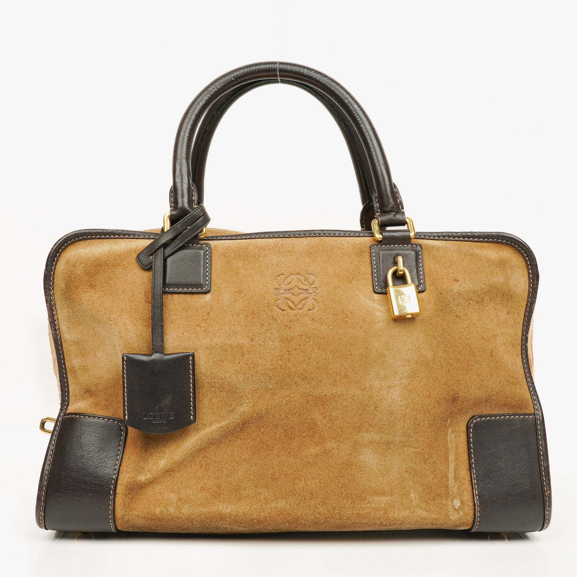 Loewe Amazona Henkeltasche aus Wildleder und Kalbsleder