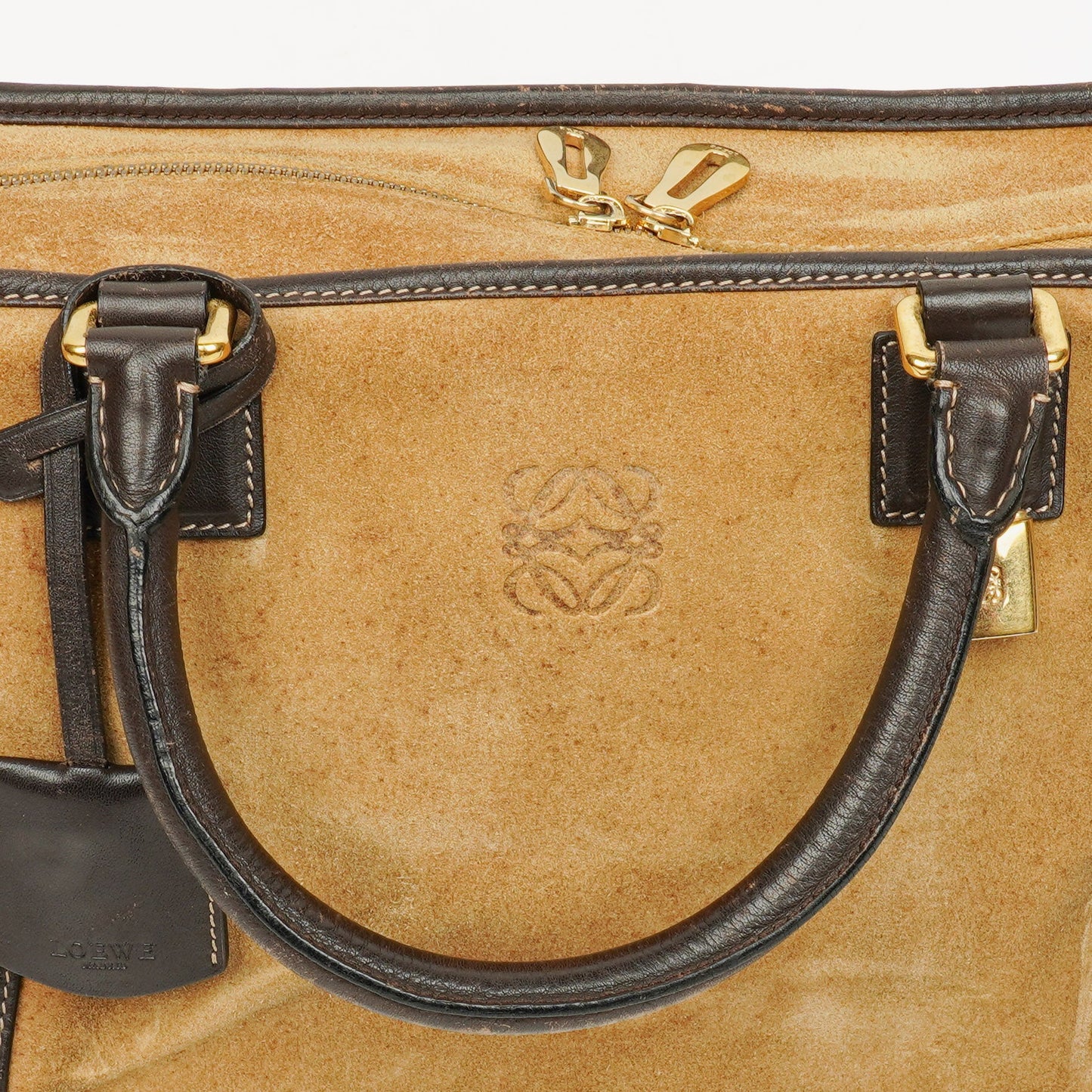 Loewe Amazona Henkeltasche aus Wildleder und Kalbsleder