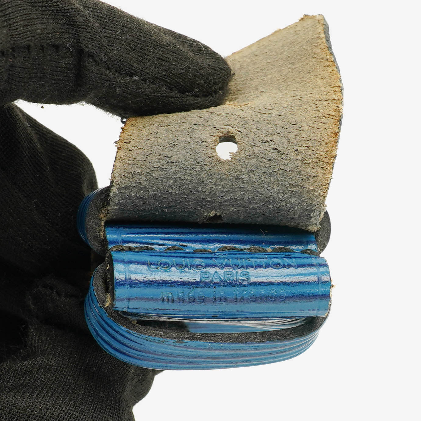 Louis Vuitton Adressanhänger und Griffhalter aus blauem Epi-Leder
