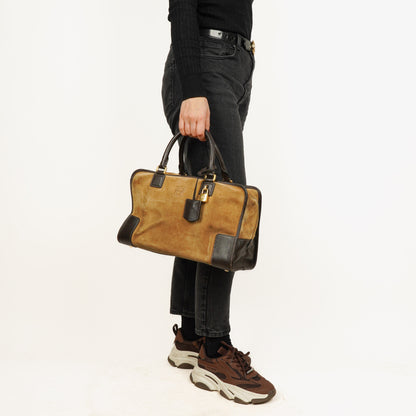 Loewe Amazona Henkeltasche aus Wildleder und Kalbsleder