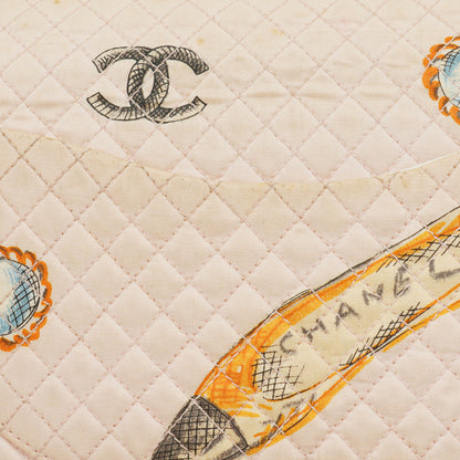 Chanel Vintage CC Chain Flap Bag aus bedrucktem Canvas