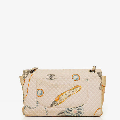 Chanel Vintage CC Chain Flap Bag aus bedrucktem Canvas