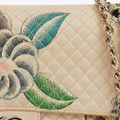 Chanel Vintage CC Chain Flap Bag aus bedrucktem Canvas