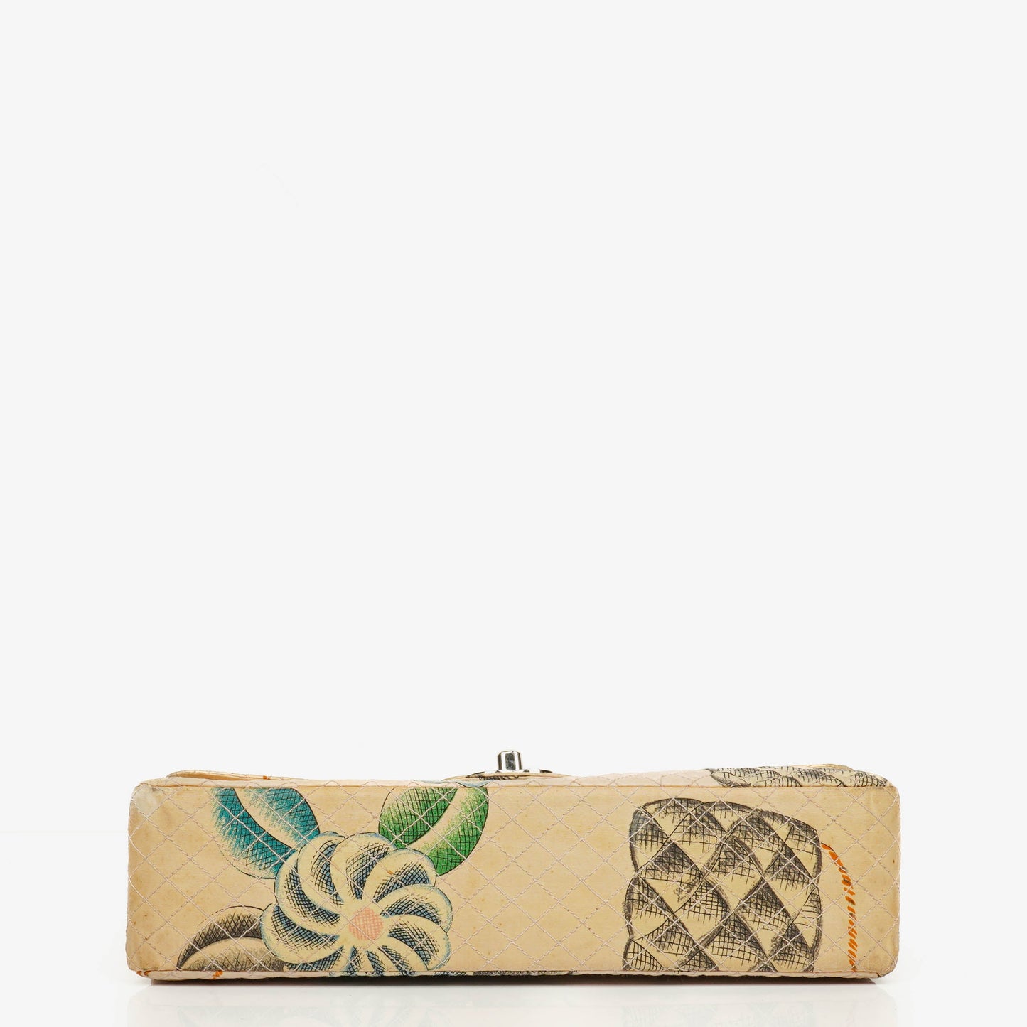 Chanel Vintage CC Chain Flap Bag aus bedrucktem Canvas