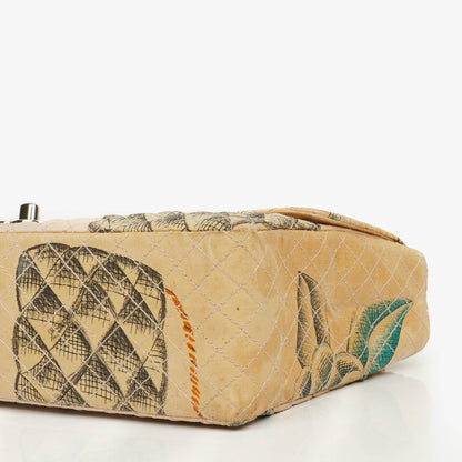 Chanel Vintage CC Chain Flap Bag aus bedrucktem Canvas