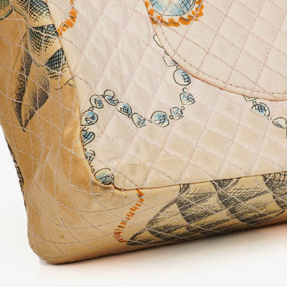Chanel Vintage CC Chain Flap Bag aus bedrucktem Canvas