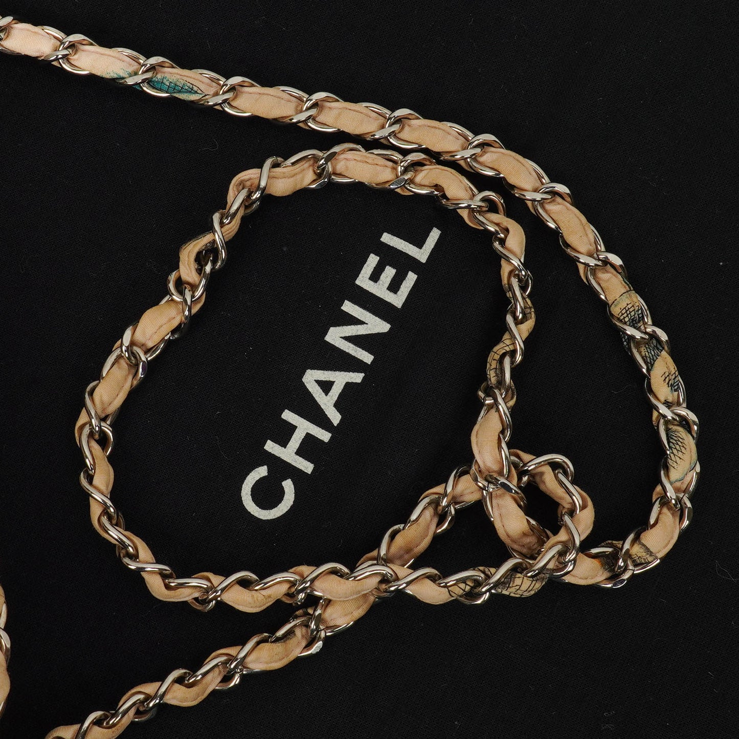 Chanel Vintage CC Chain Flap Bag aus bedrucktem Canvas