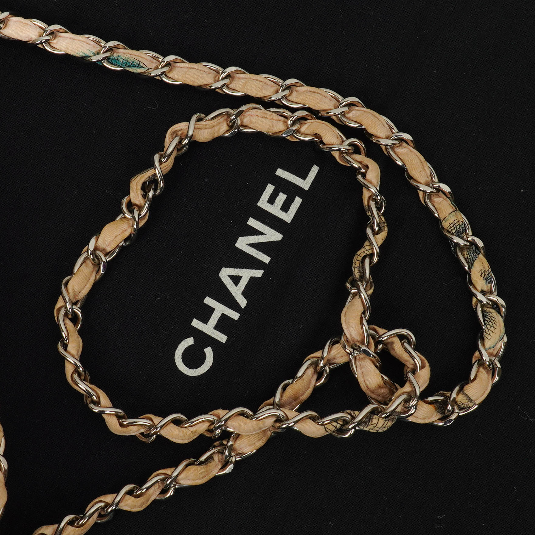 Chanel Vintage CC Chain Flap Bag aus bedrucktem Canvas