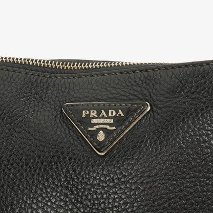 Prada Vitello Daino Crossbody-Tasche in Schwarz