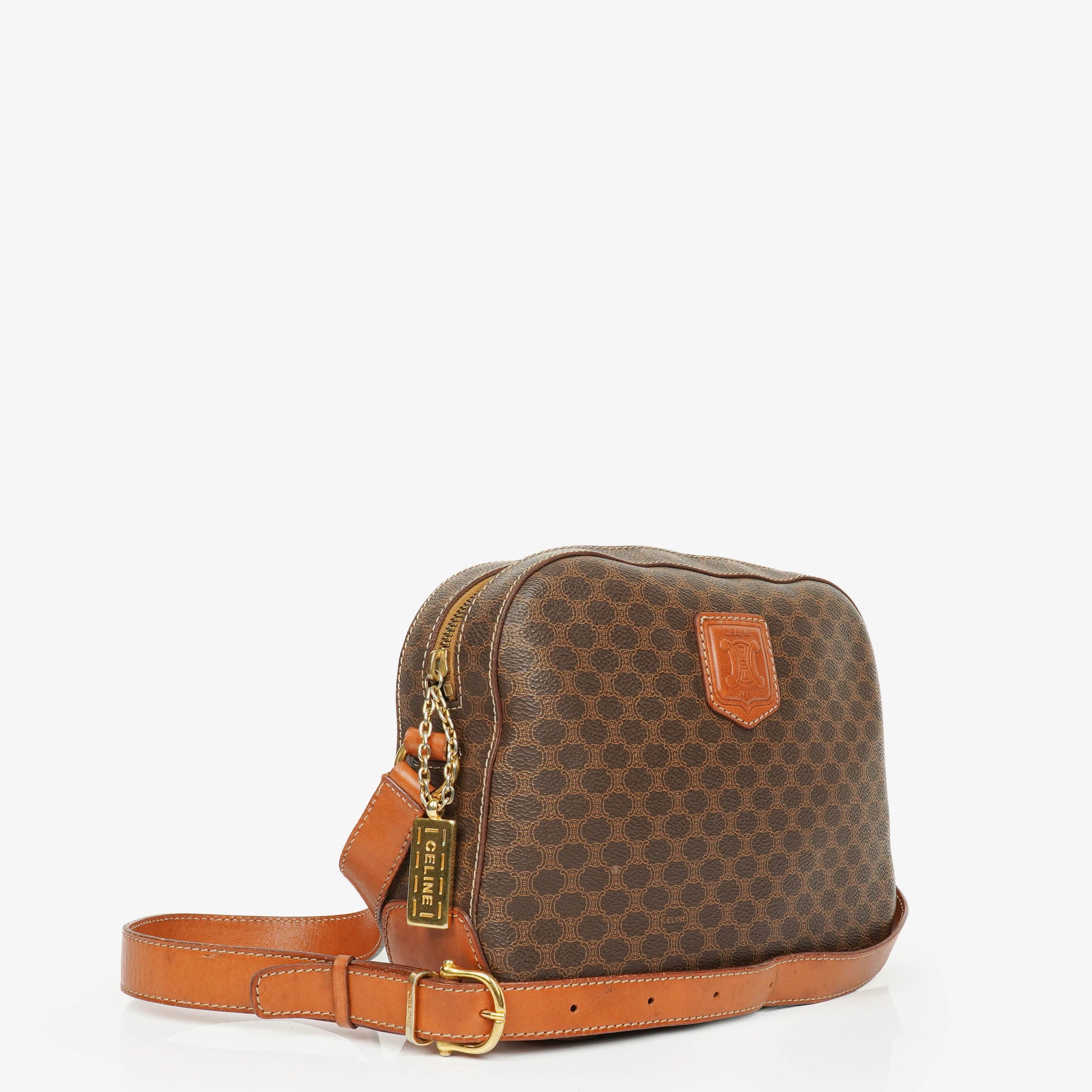 Celine Vintage Macadam Triomphe Umhängetasche in Braun