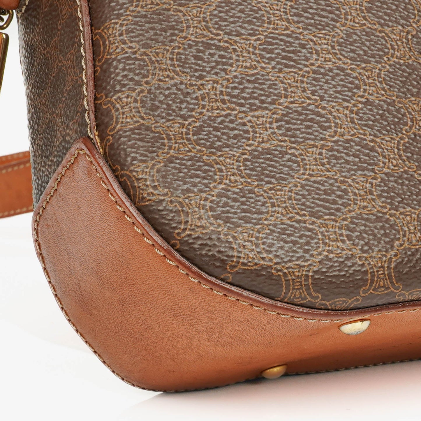 Celine Vintage Macadam Triomphe Umhängetasche in Braun