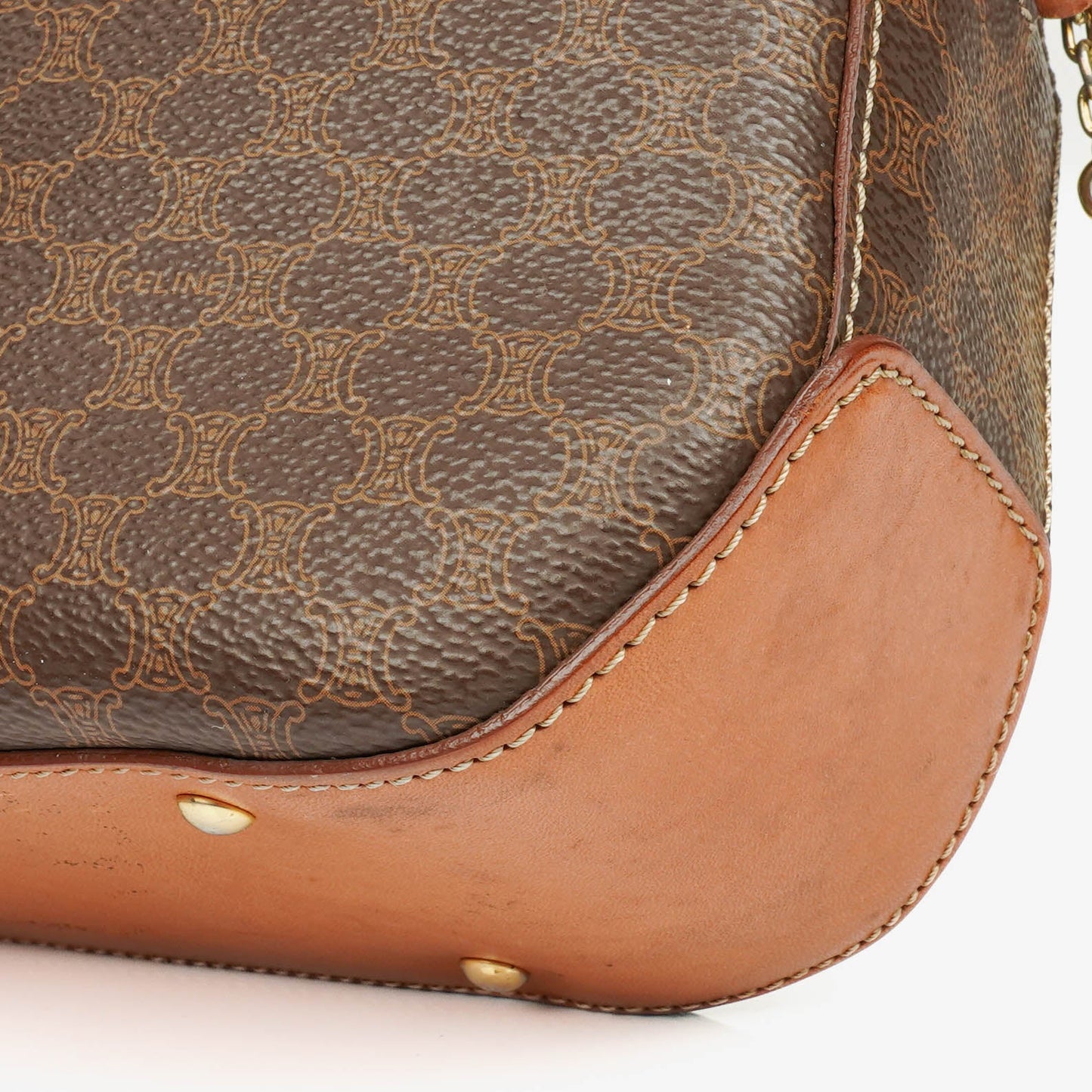 Celine Vintage Macadam Triomphe Umhängetasche in Braun