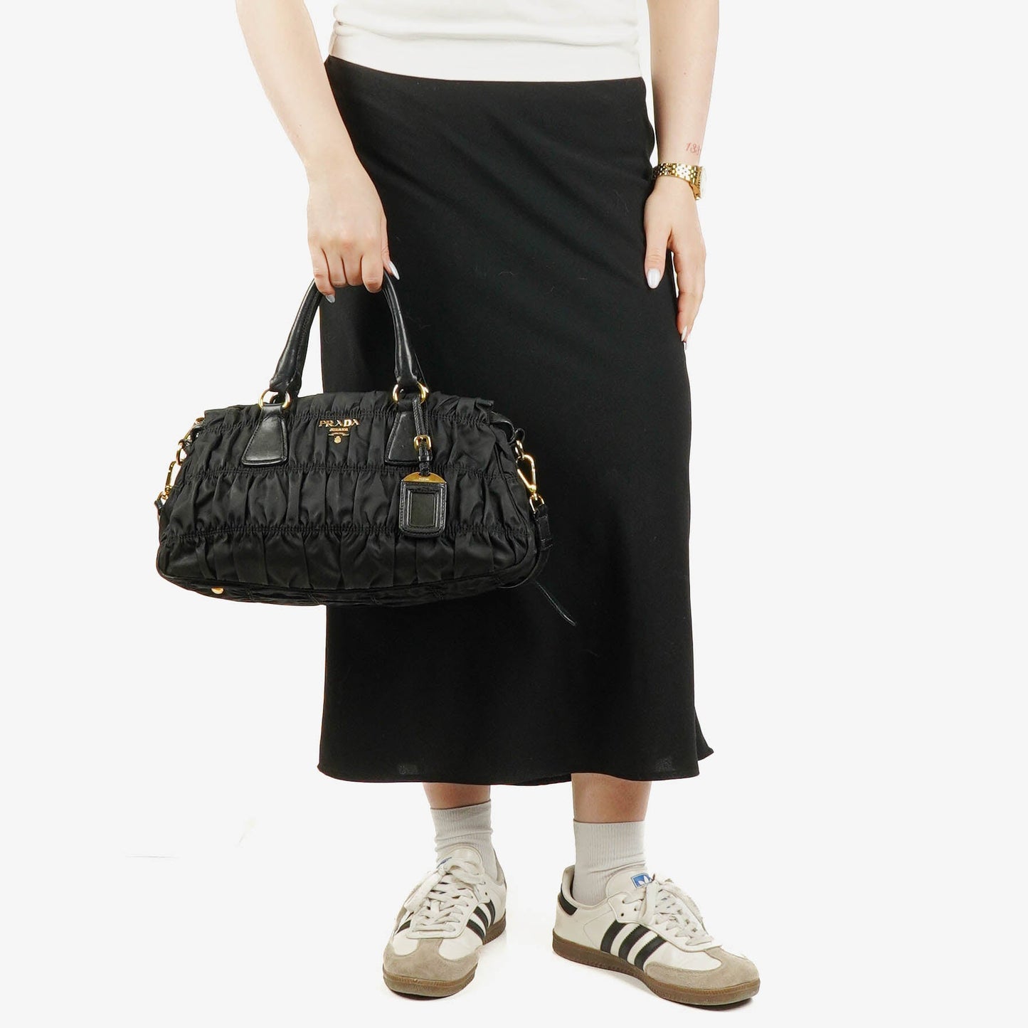 Prada Tessuto Gaufre Tasche aus schwarzem Nylon
