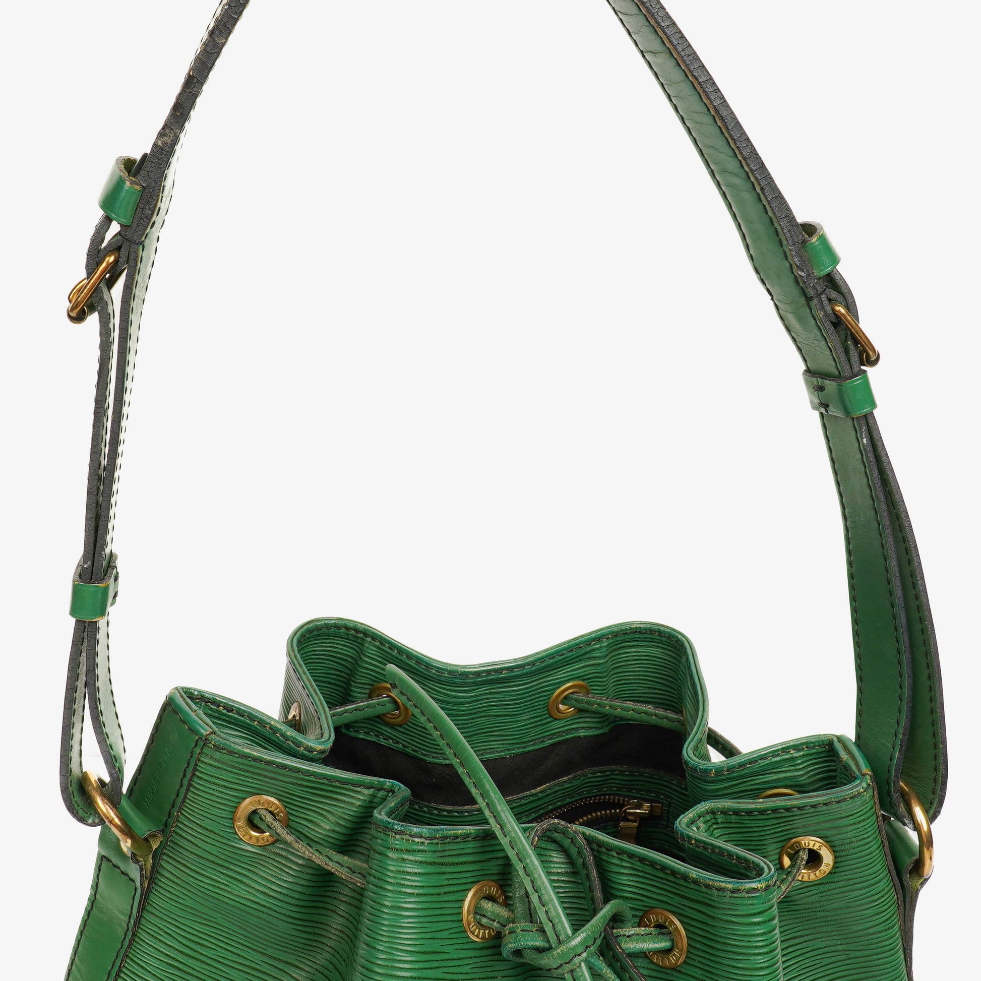 Louis Vuitton Petit Noe Schultertasche aus grünem EPI Leder