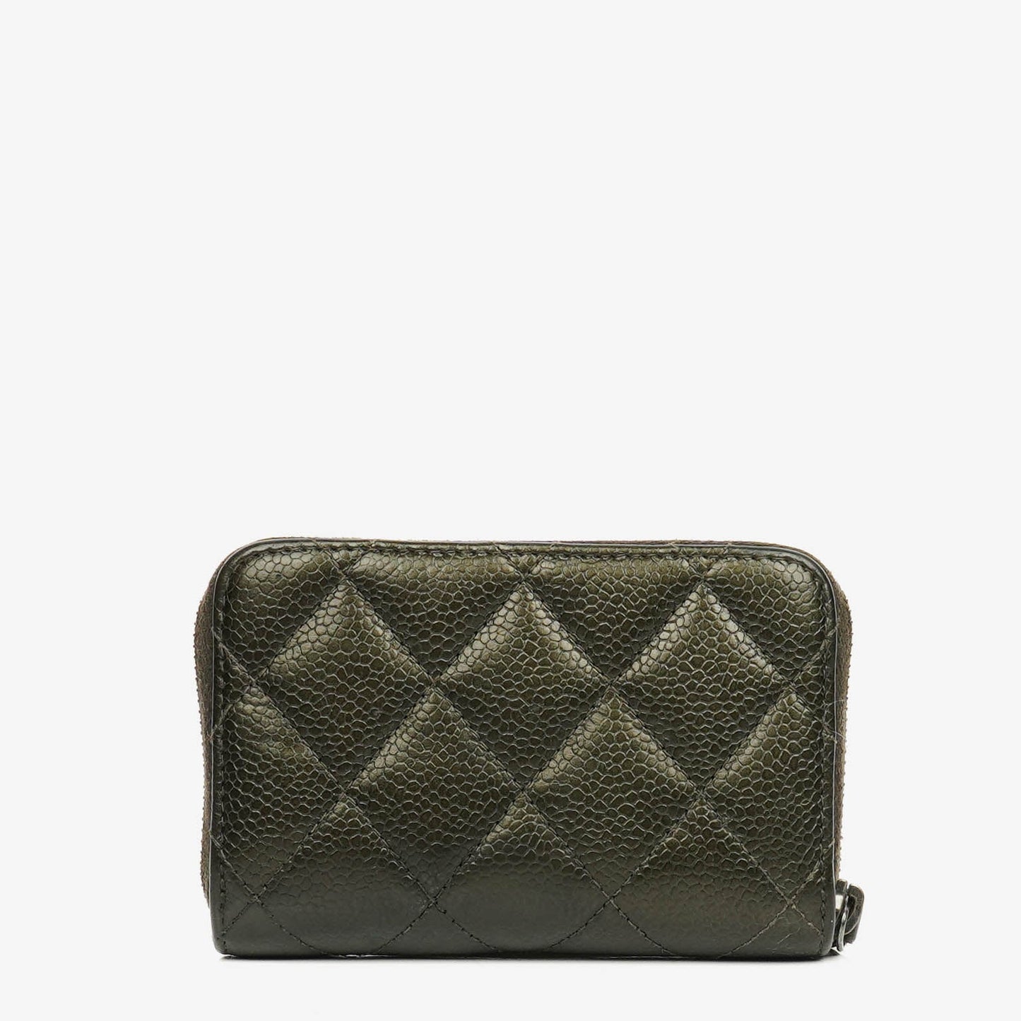 Chanel O-Zip Münzbörse aus gestepptem Caviar Leder