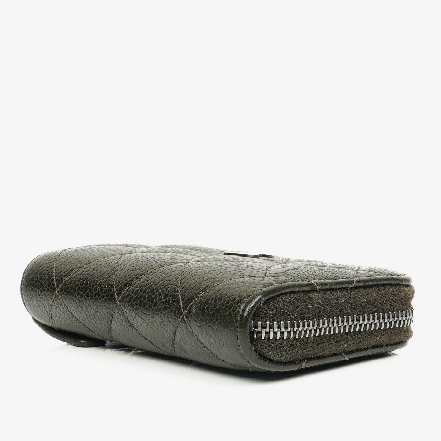 Chanel O-Zip Münzbörse aus gestepptem Caviar Leder