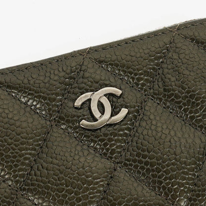 Chanel O-Zip Münzbörse aus gestepptem Caviar Leder