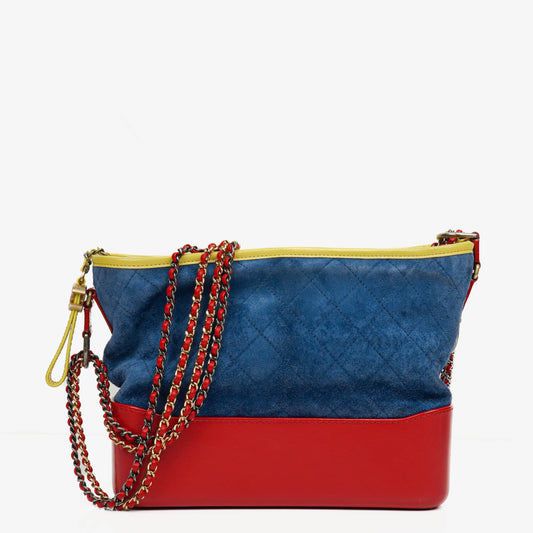 Chanel Gabrielle Medium Hobo Bag aus multicolor gestepptem Wildleder und Leder