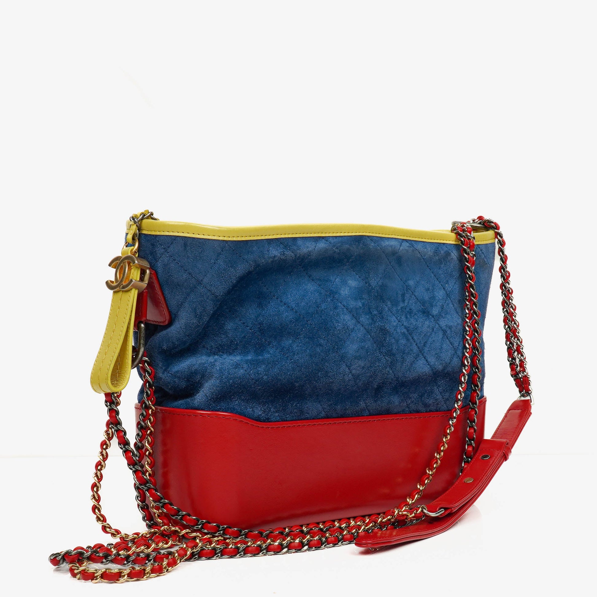 Chanel Gabrielle Medium Hobo Bag aus multicolor gestepptem Wildleder und Leder