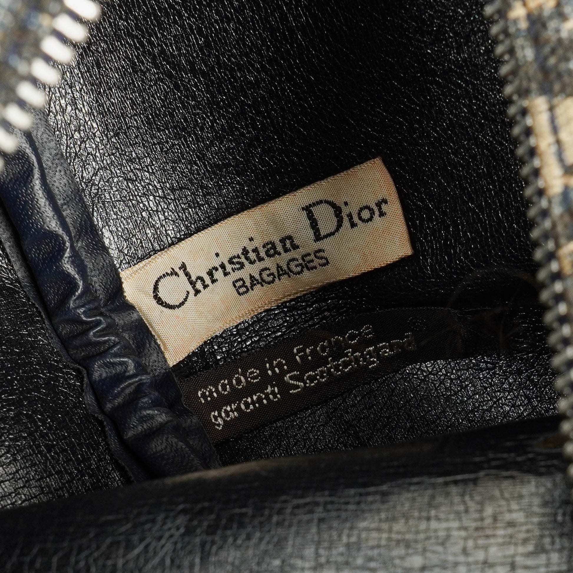 Christian Dior Trotter 30 Vintage Boston Bag in Beige/Navy