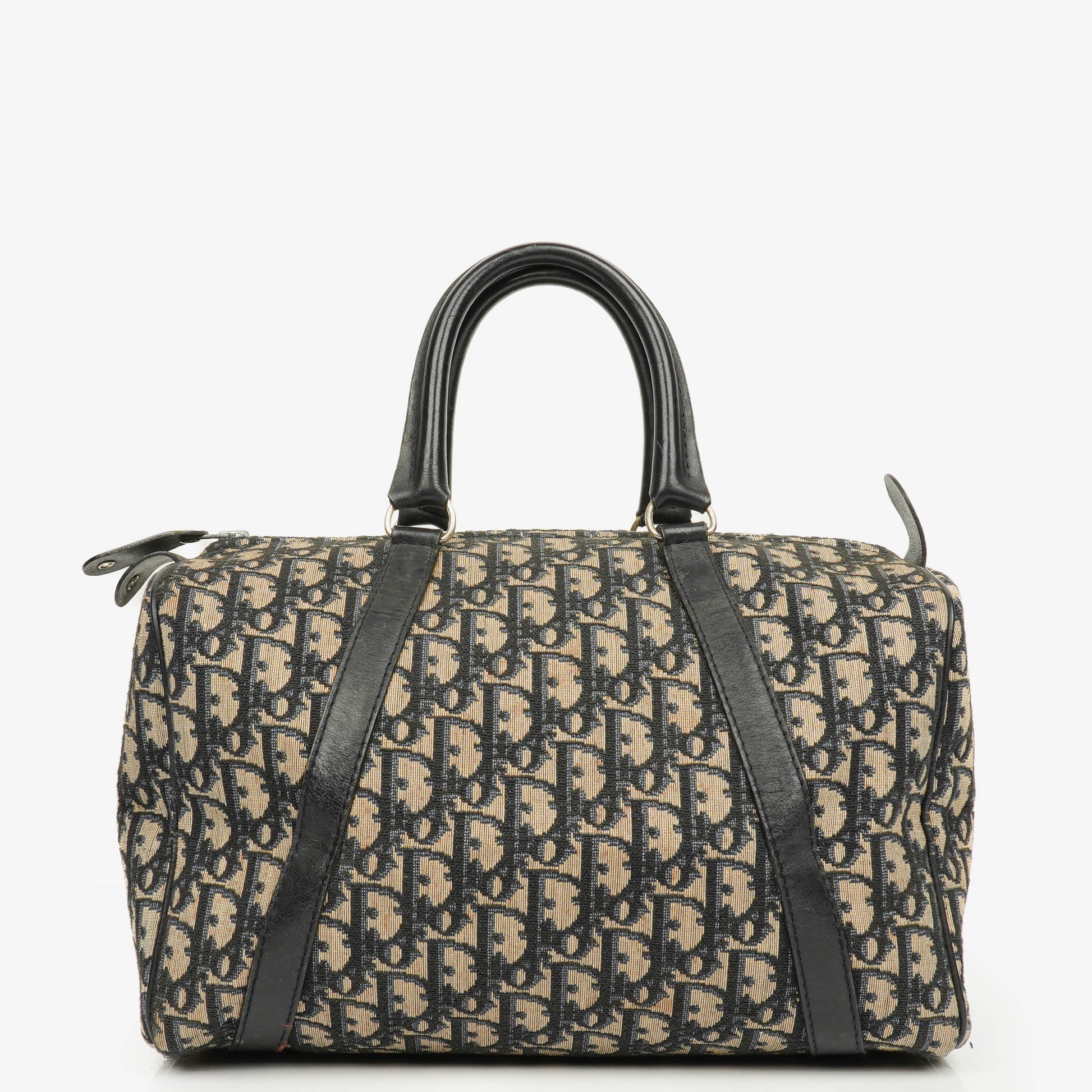 Christian Dior Trotter 30 Vintage Boston Bag in Beige/Navy