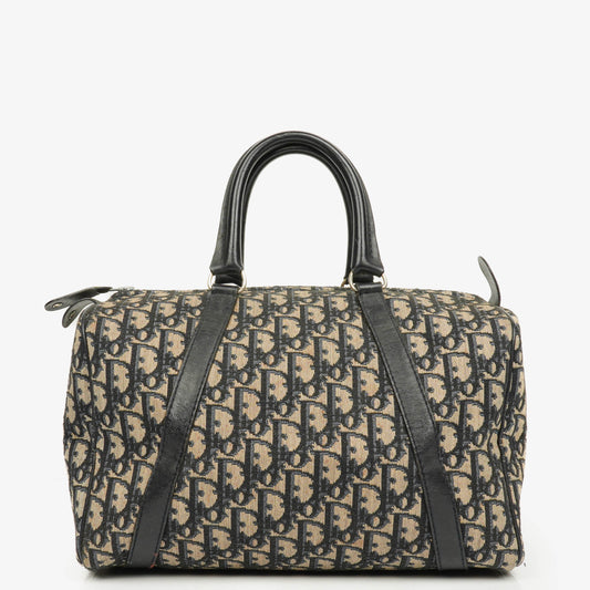 Christian Dior Trotter 30 Vintage Boston Bag in Beige/Navy