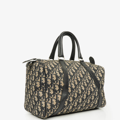 Christian Dior Trotter 30 Vintage Boston Bag in Beige/Navy