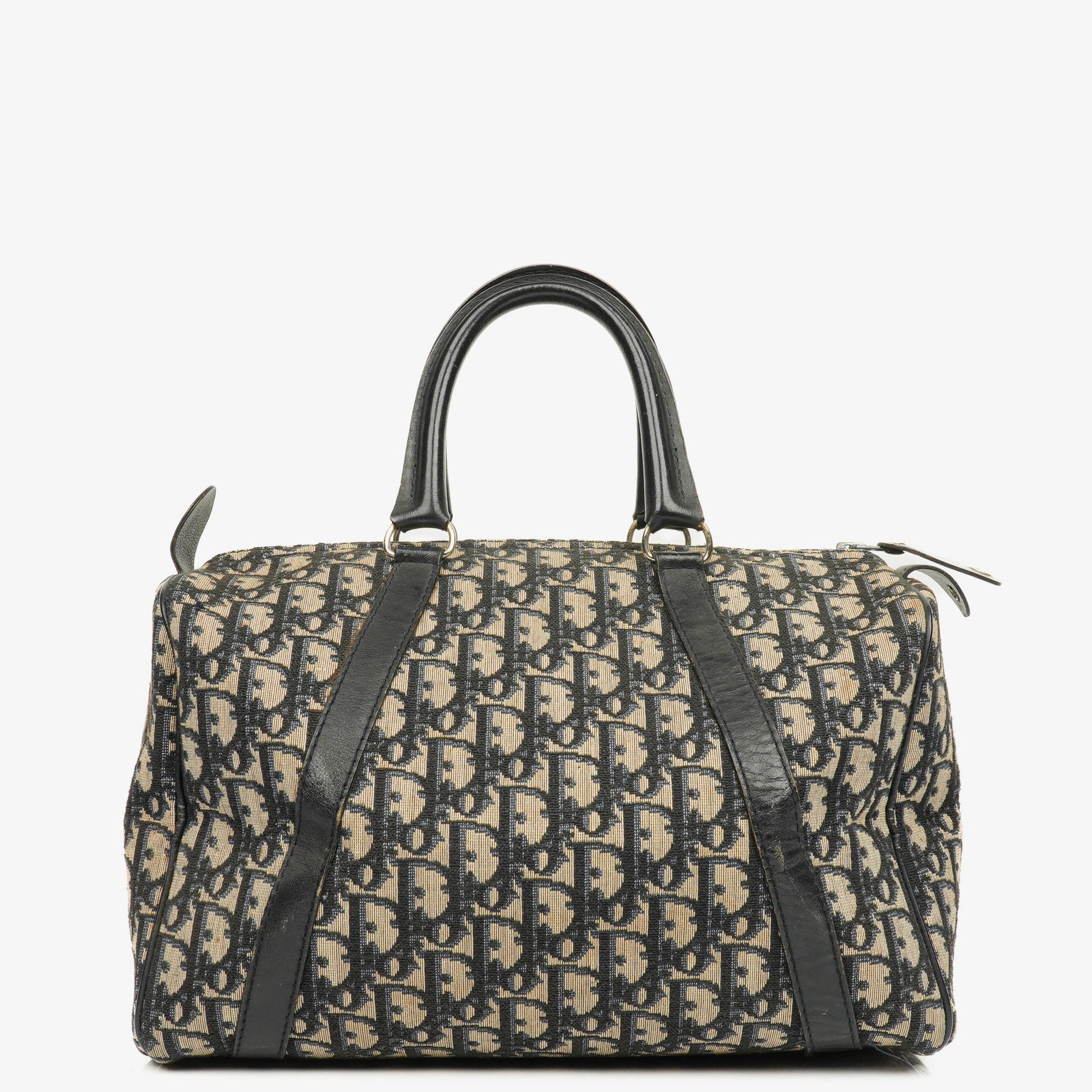 Christian Dior Trotter 30 Vintage Boston Bag in Beige/Navy