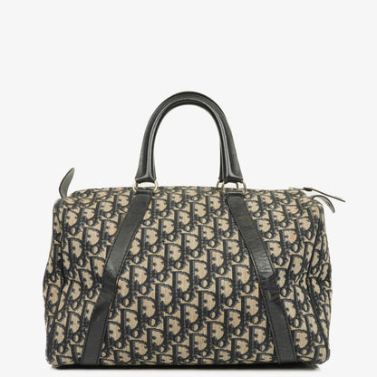 Christian Dior Trotter 30 Vintage Boston Bag in Beige/Navy