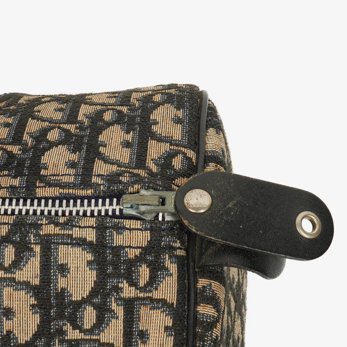 Christian Dior Trotter 30 Vintage Boston Bag in Beige/Navy