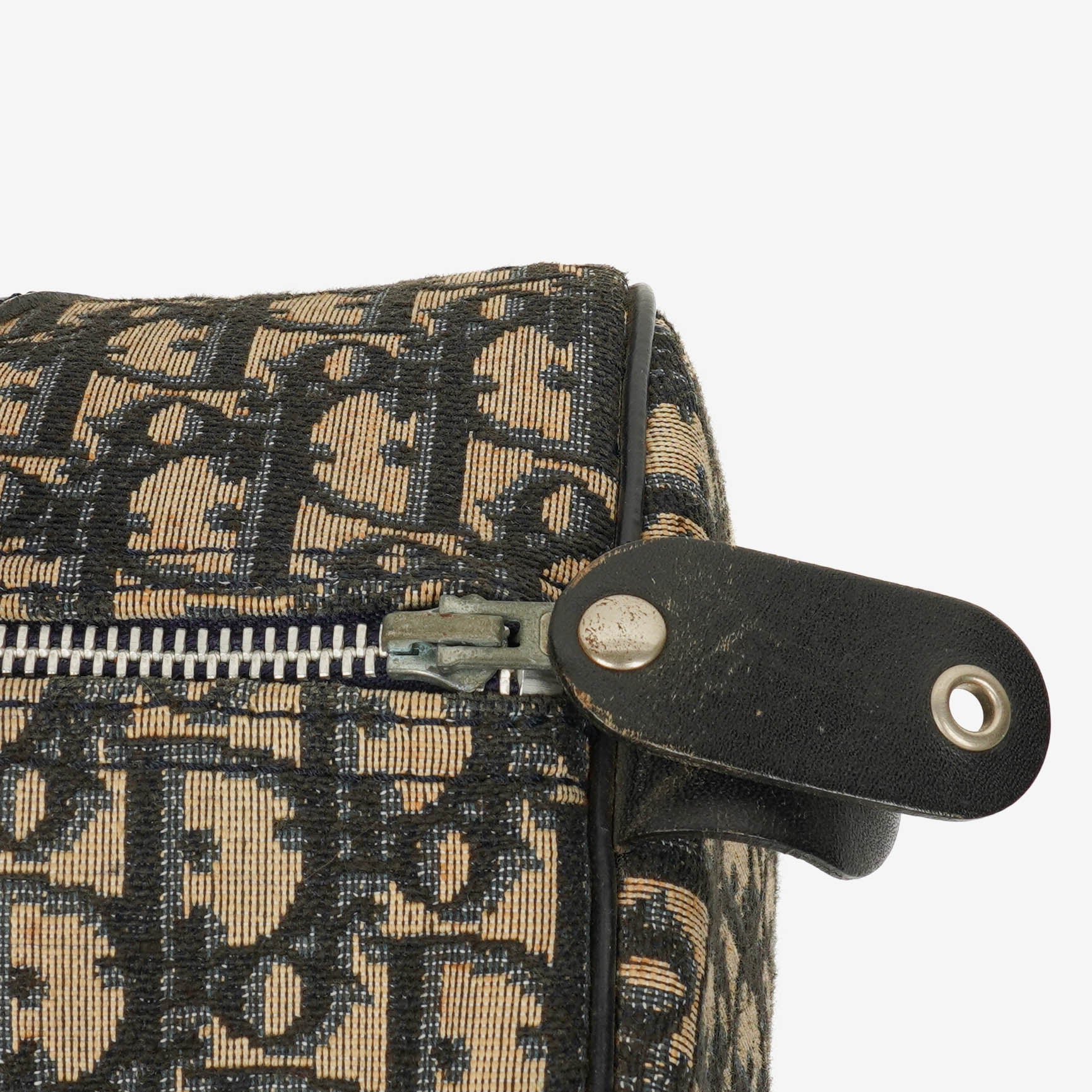 Christian Dior Trotter 30 Vintage Boston Bag in Beige/Navy