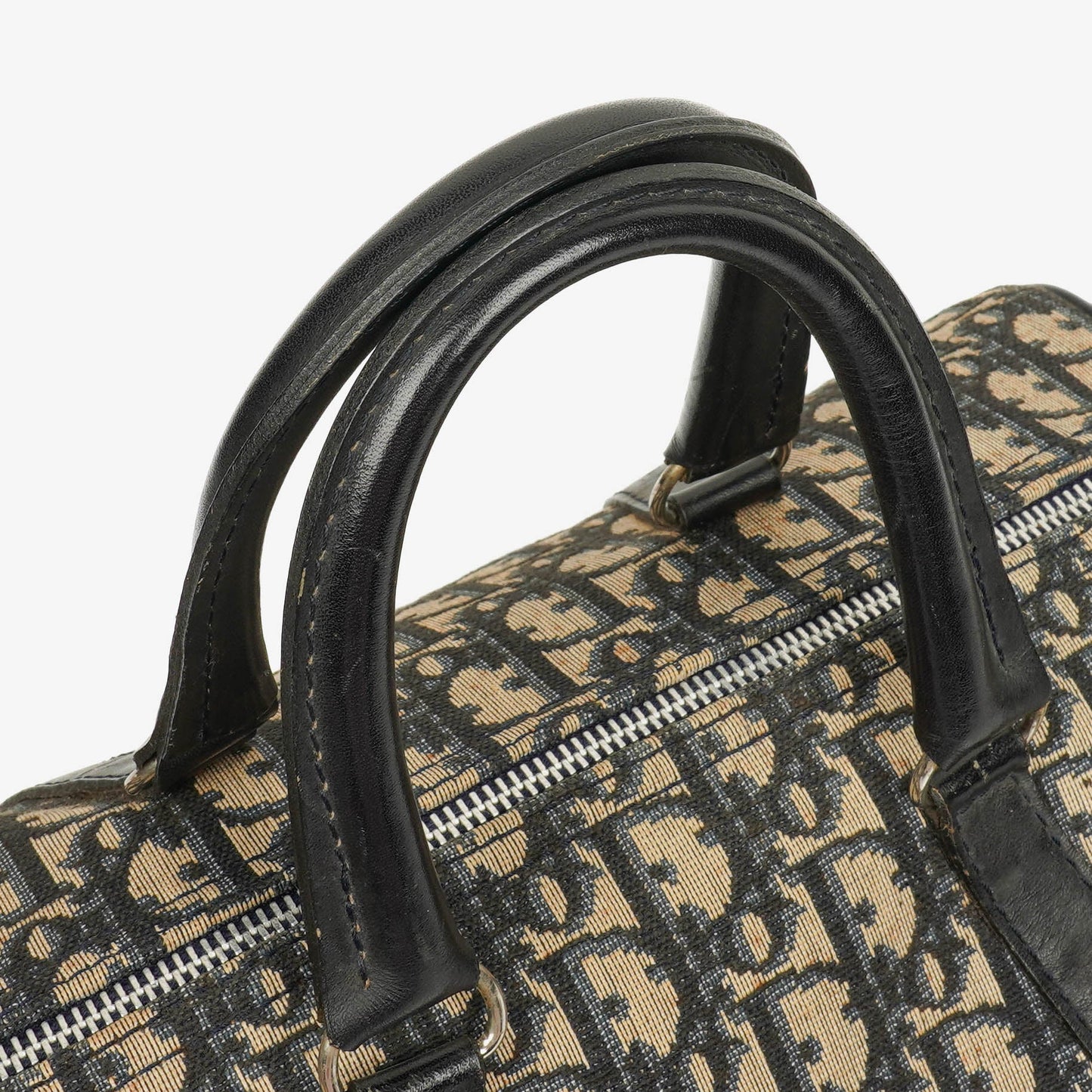 Christian Dior Trotter 30 Vintage Boston Bag in Beige/Navy