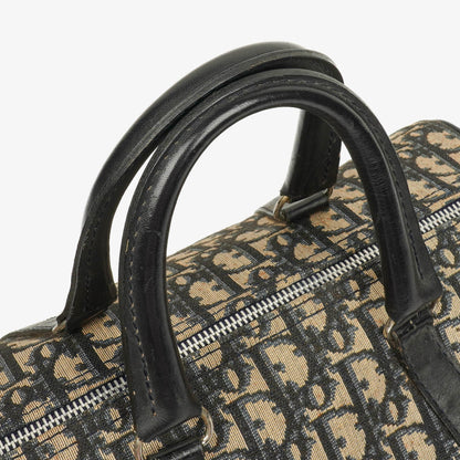 Christian Dior Trotter 30 Vintage Boston Bag in Beige/Navy