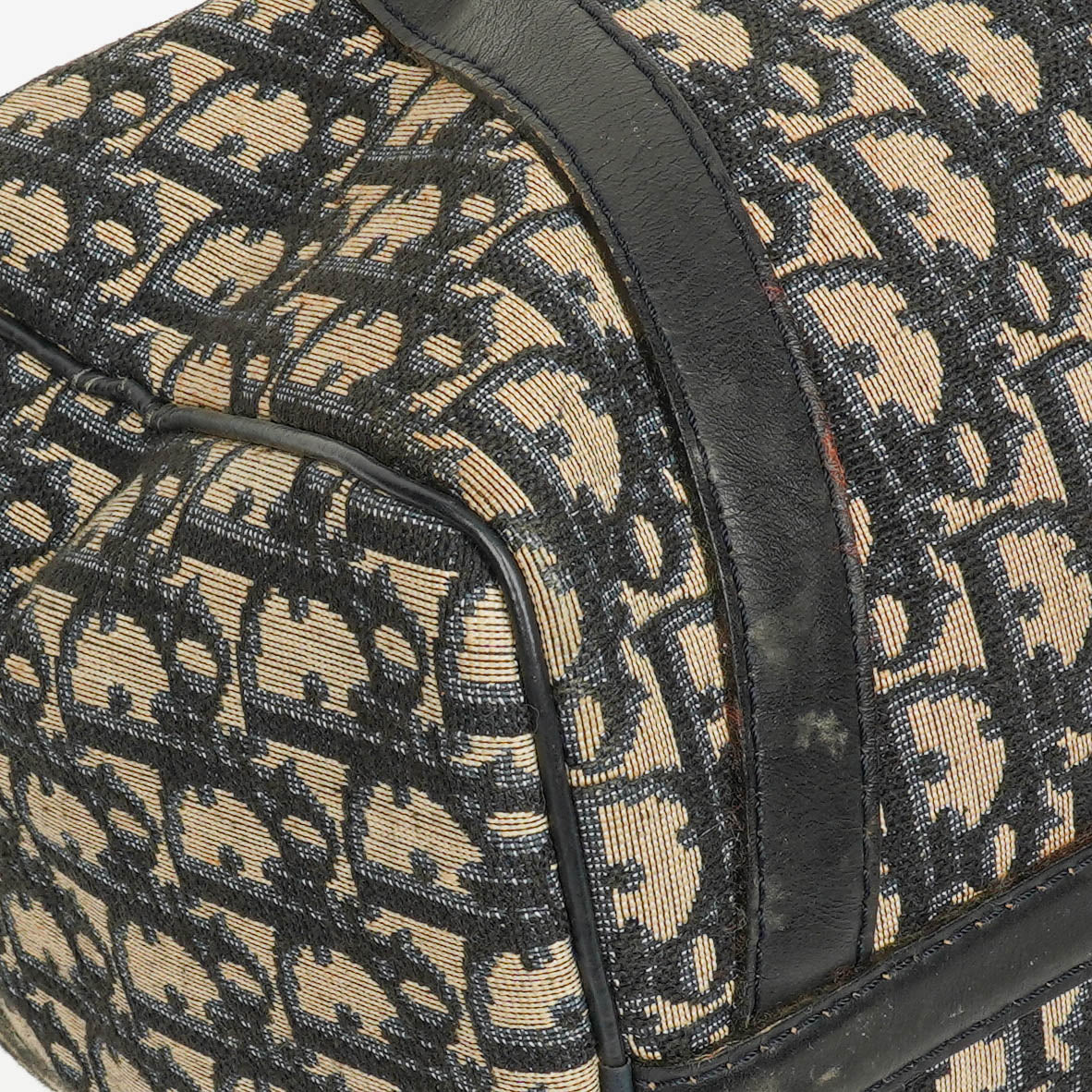 Christian Dior Trotter 30 Vintage Boston Bag in Beige/Navy