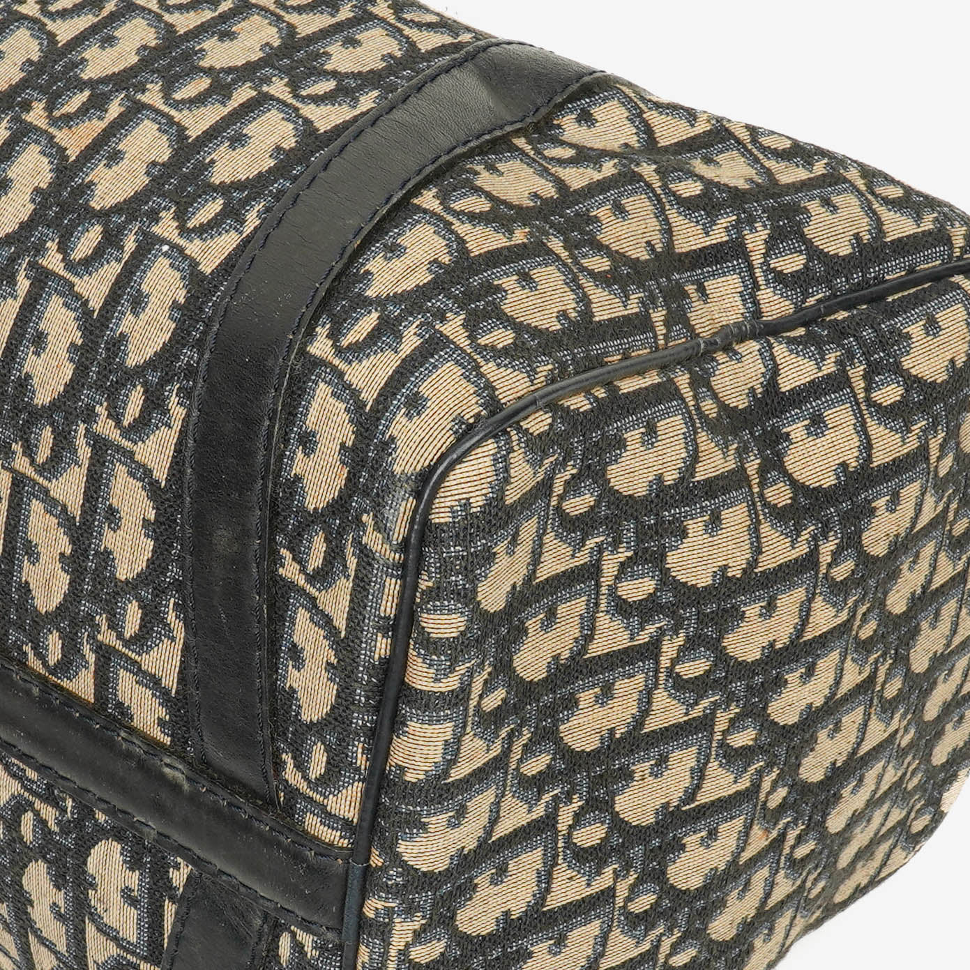 Christian Dior Trotter 30 Vintage Boston Bag in Beige/Navy