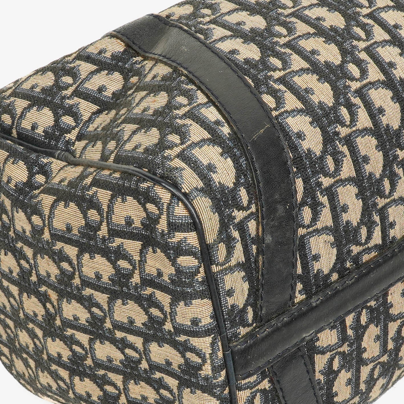 Christian Dior Trotter 30 Vintage Boston Bag in Beige/Navy