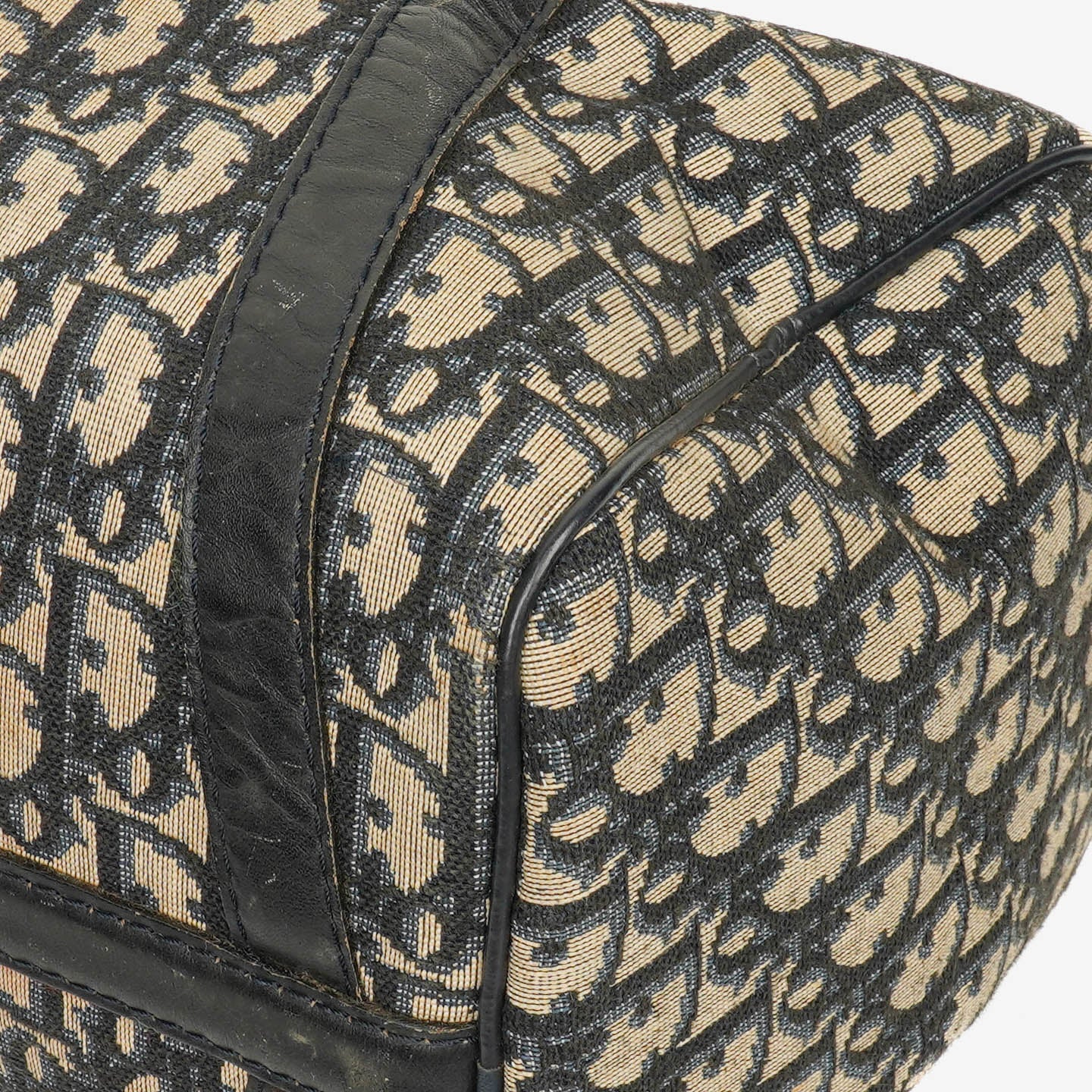 Christian Dior Trotter 30 Vintage Boston Bag in Beige/Navy