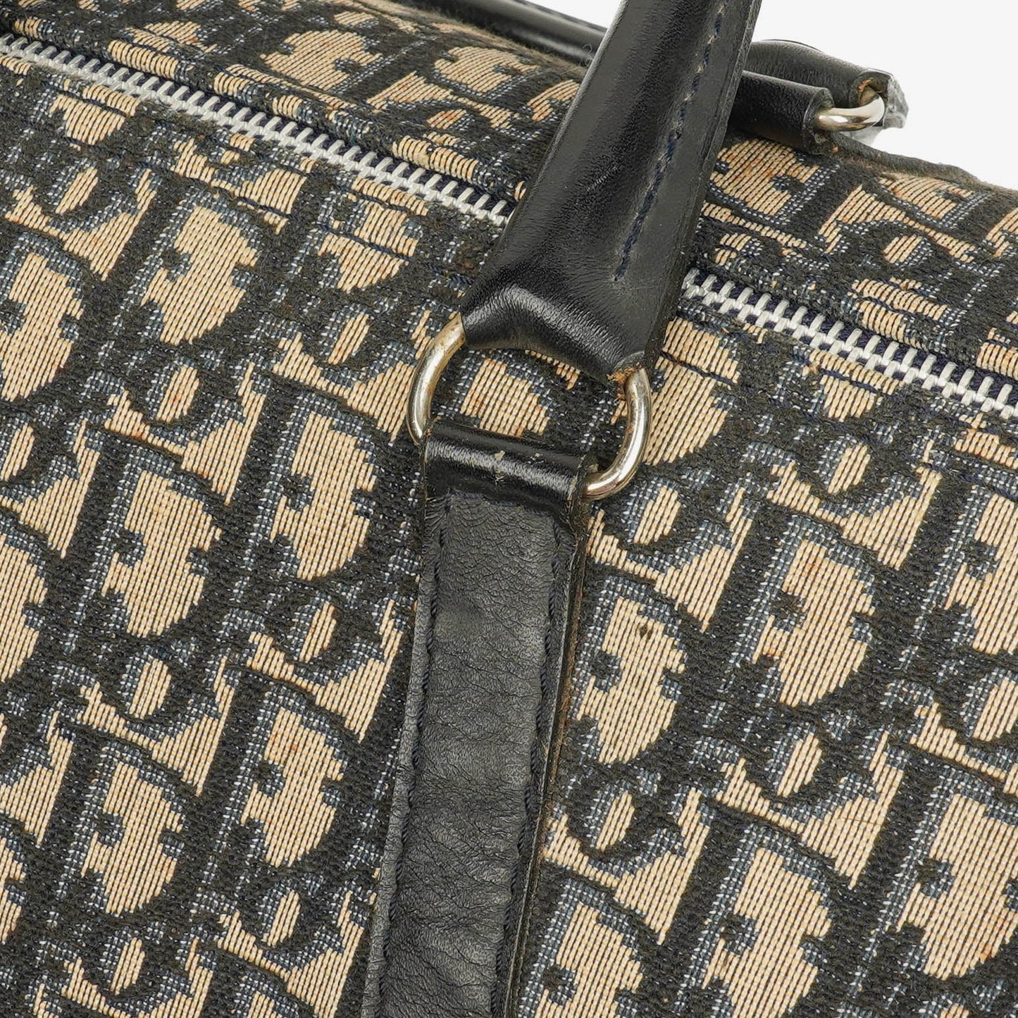 Christian Dior Trotter 30 Vintage Boston Bag in Beige/Navy