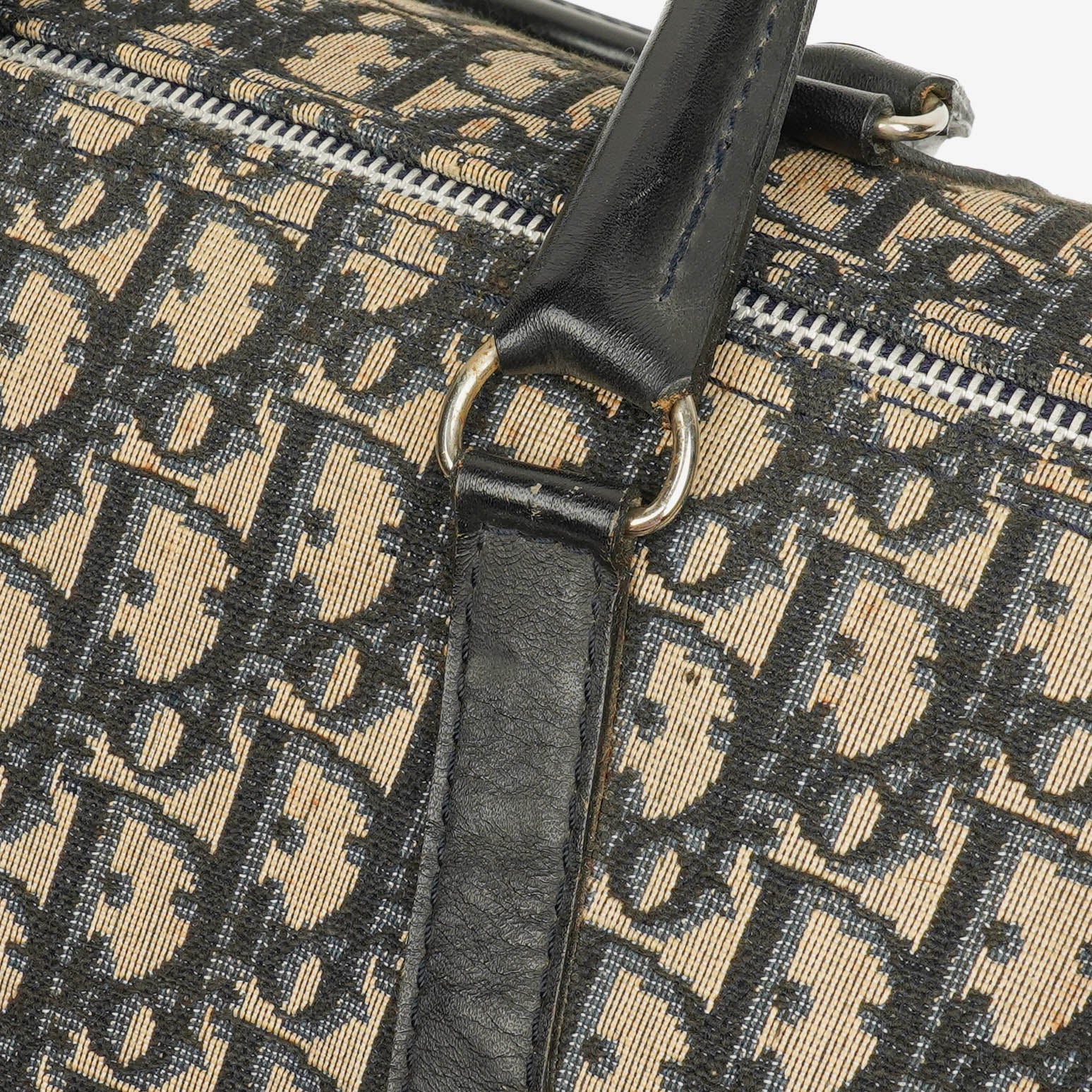 Christian Dior Trotter 30 Vintage Boston Bag in Beige/Navy