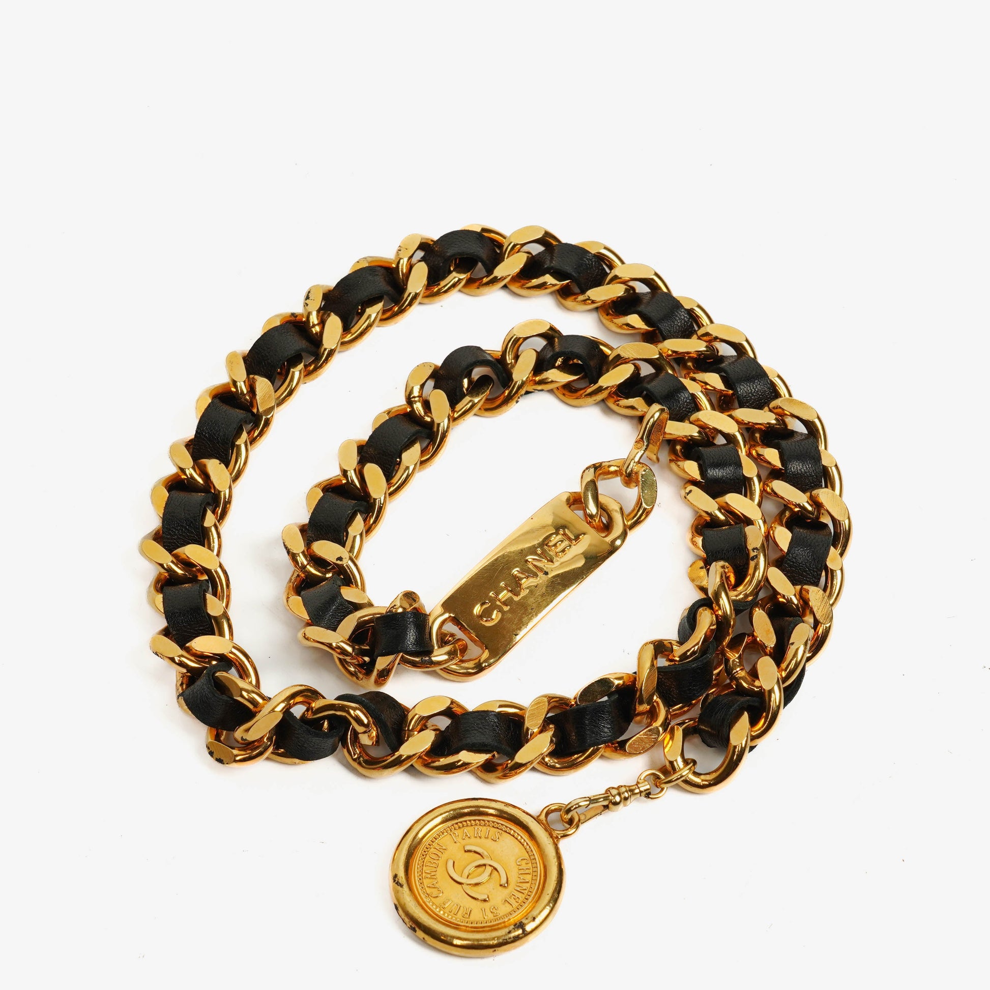 Chanel Coco Mark Kettengürtel aus Leder