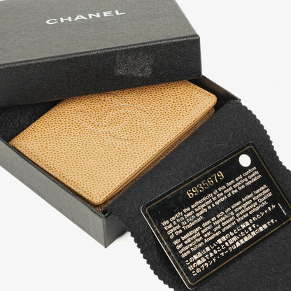 Chanel Timeless Caviar CC Kartenetui Portemonnaie Beige
