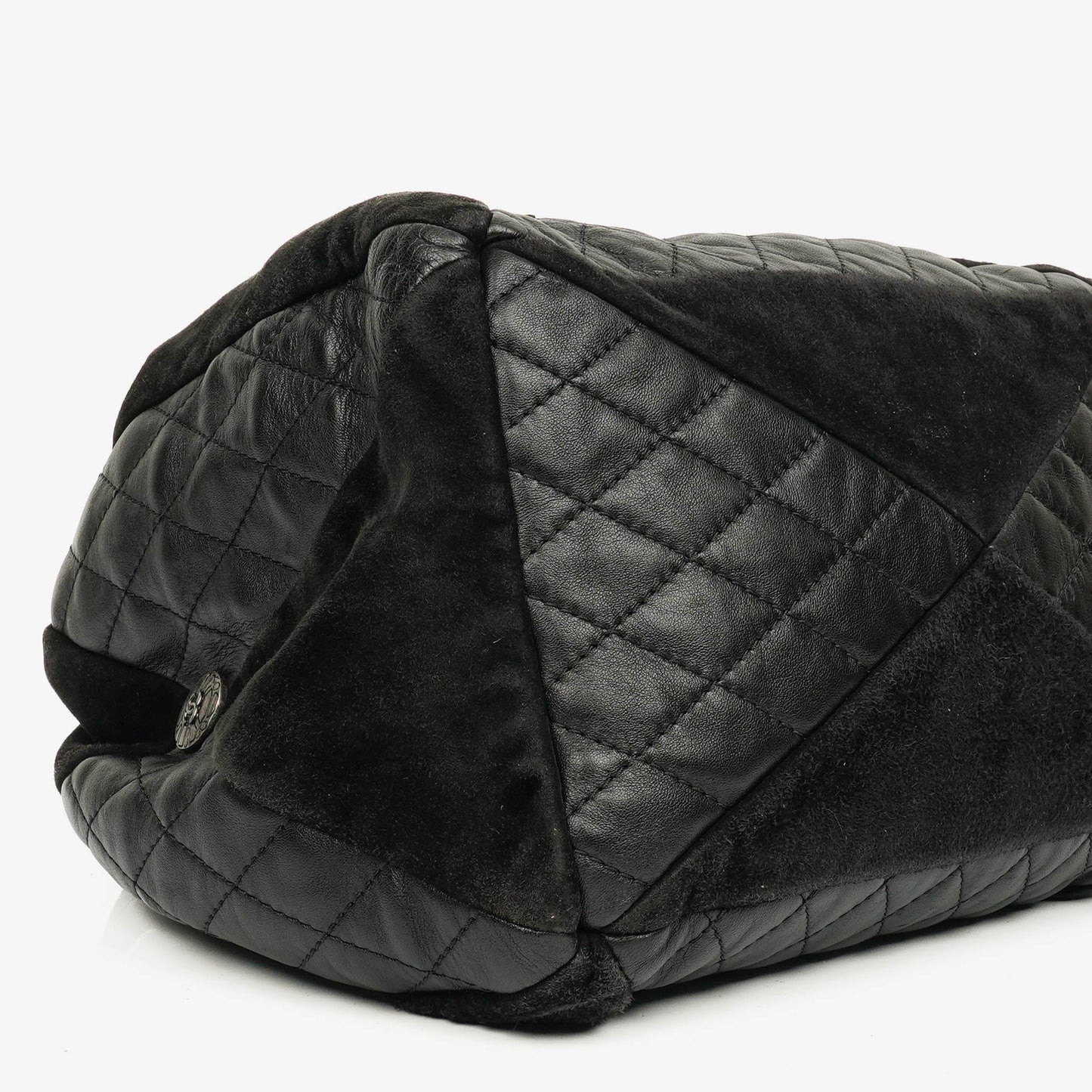 Chanel Patchwork Beuteltasche aus Leder und Wildleder