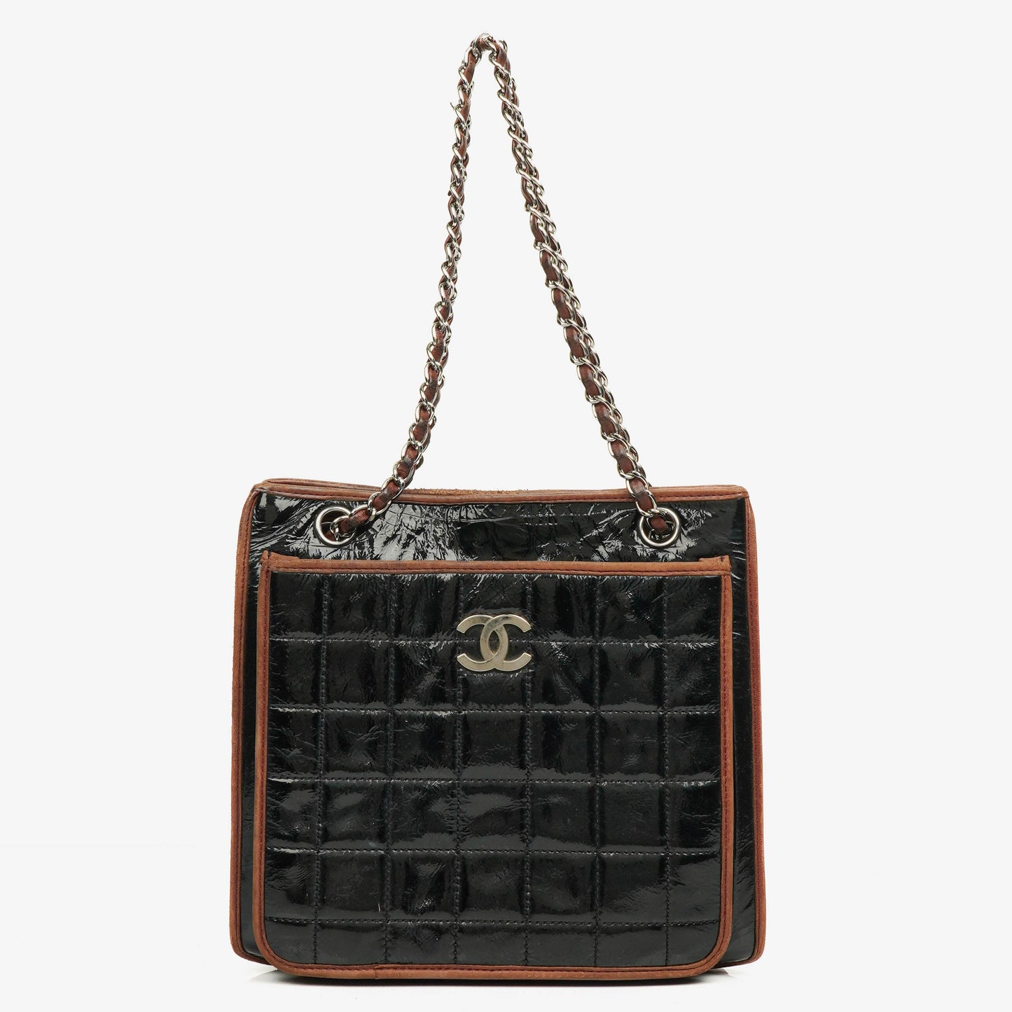 Chanel Chocolate Bar gesteppte Tote aus Lackleder