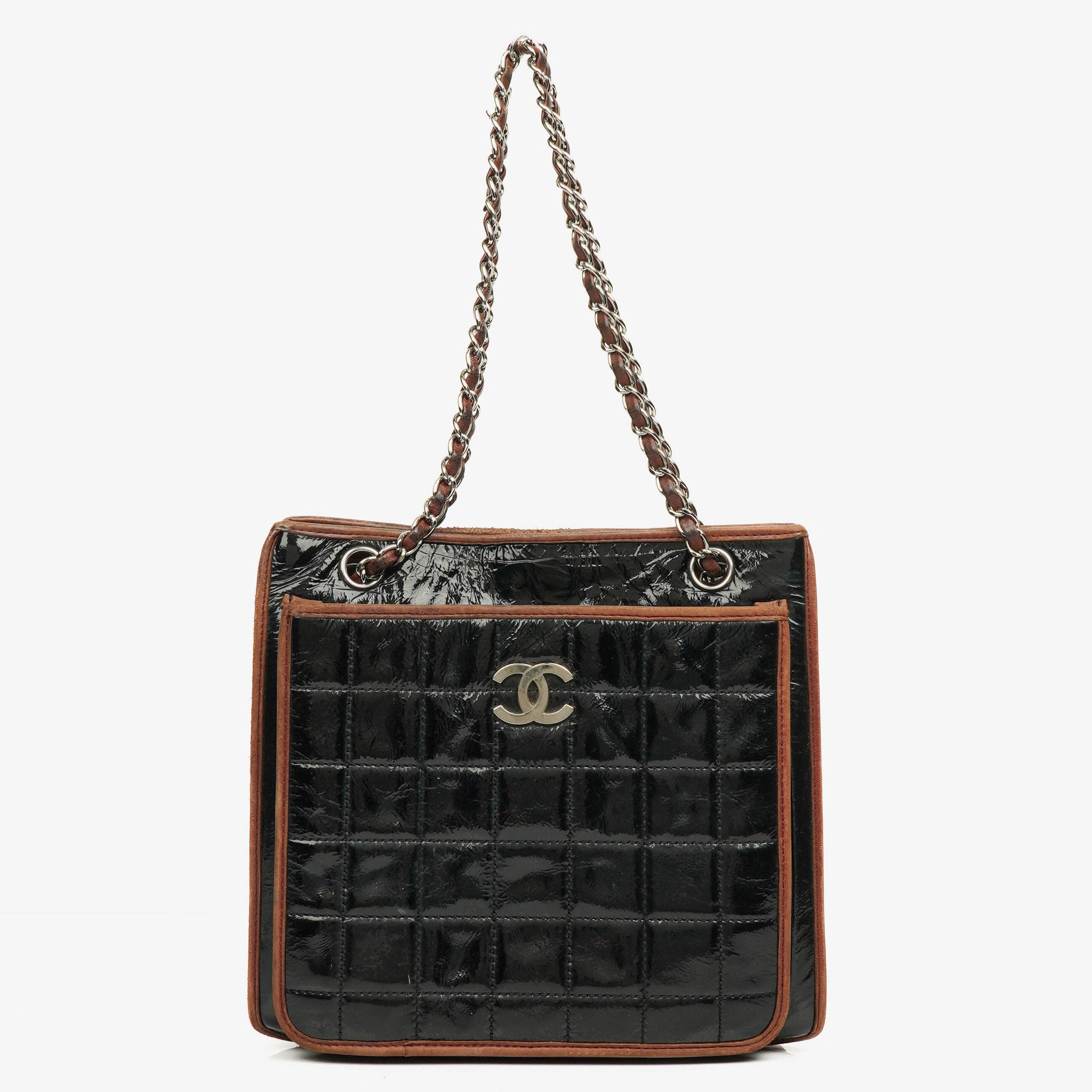 Chanel Chocolate Bar gesteppte Tote aus Lackleder