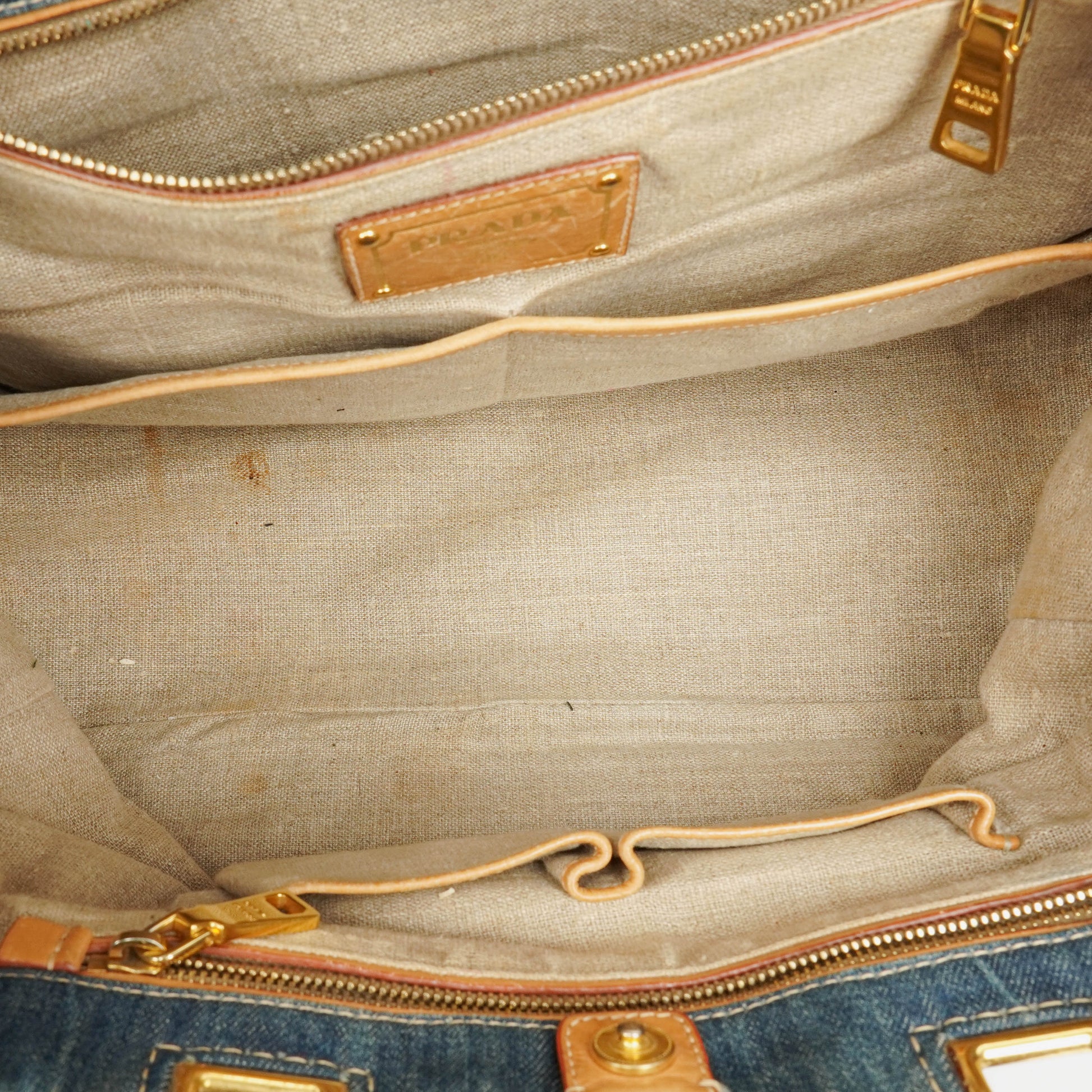 Prada Denim Canapa Tote Bag