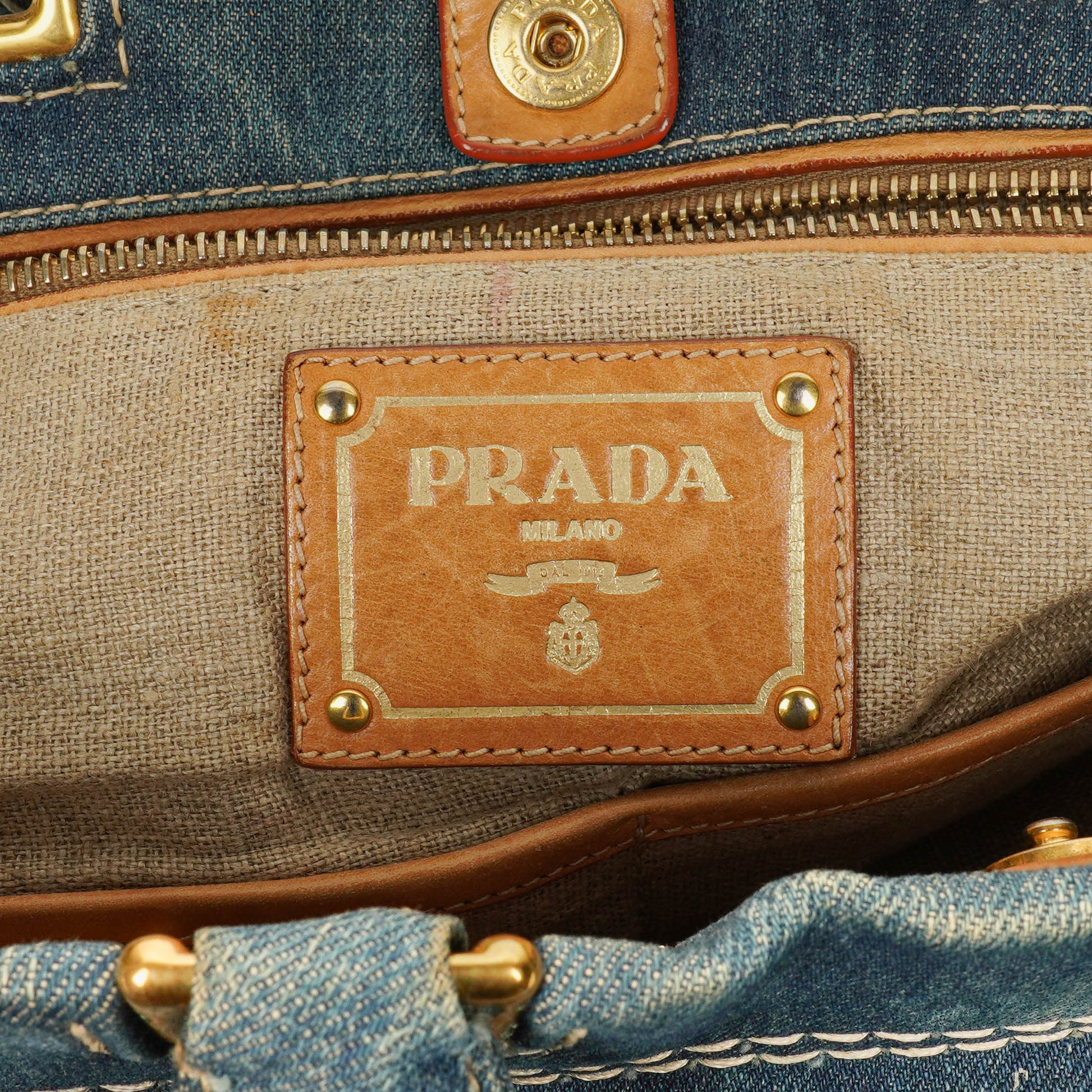 Prada Denim Canapa Tote Bag