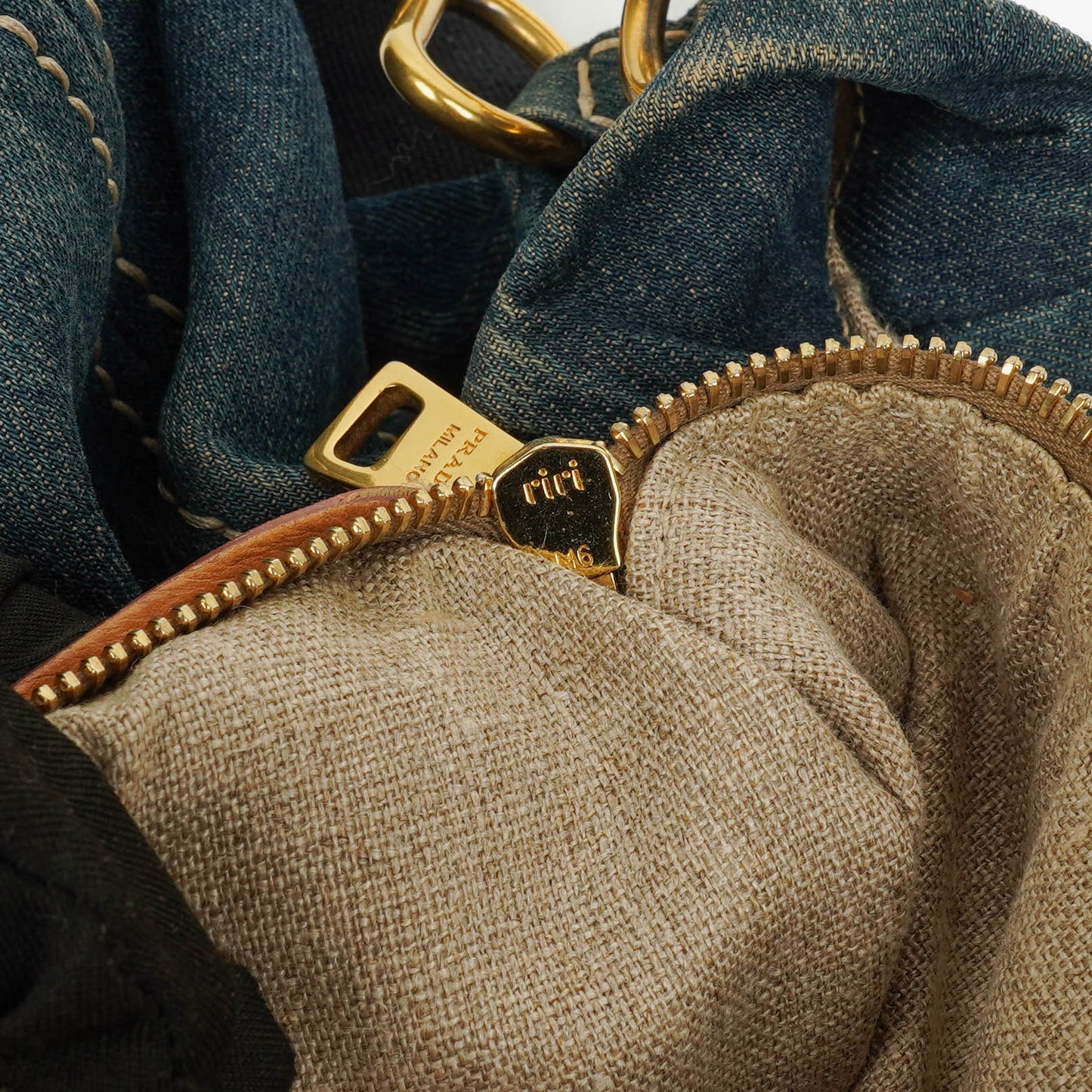 Prada Denim Canapa Tote Bag