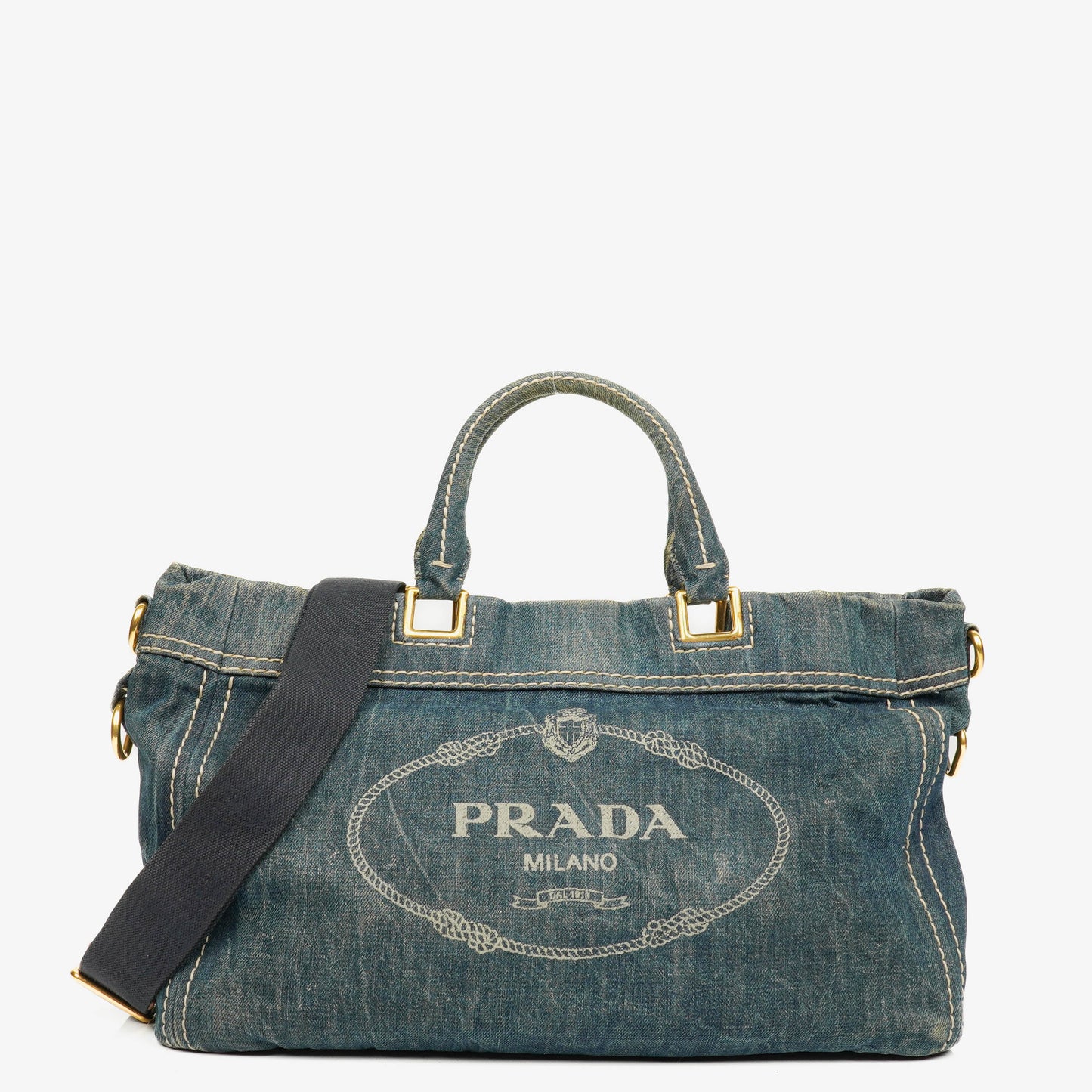Prada Denim Canapa Tote Bag