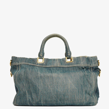 Prada Denim Canapa Tote Bag