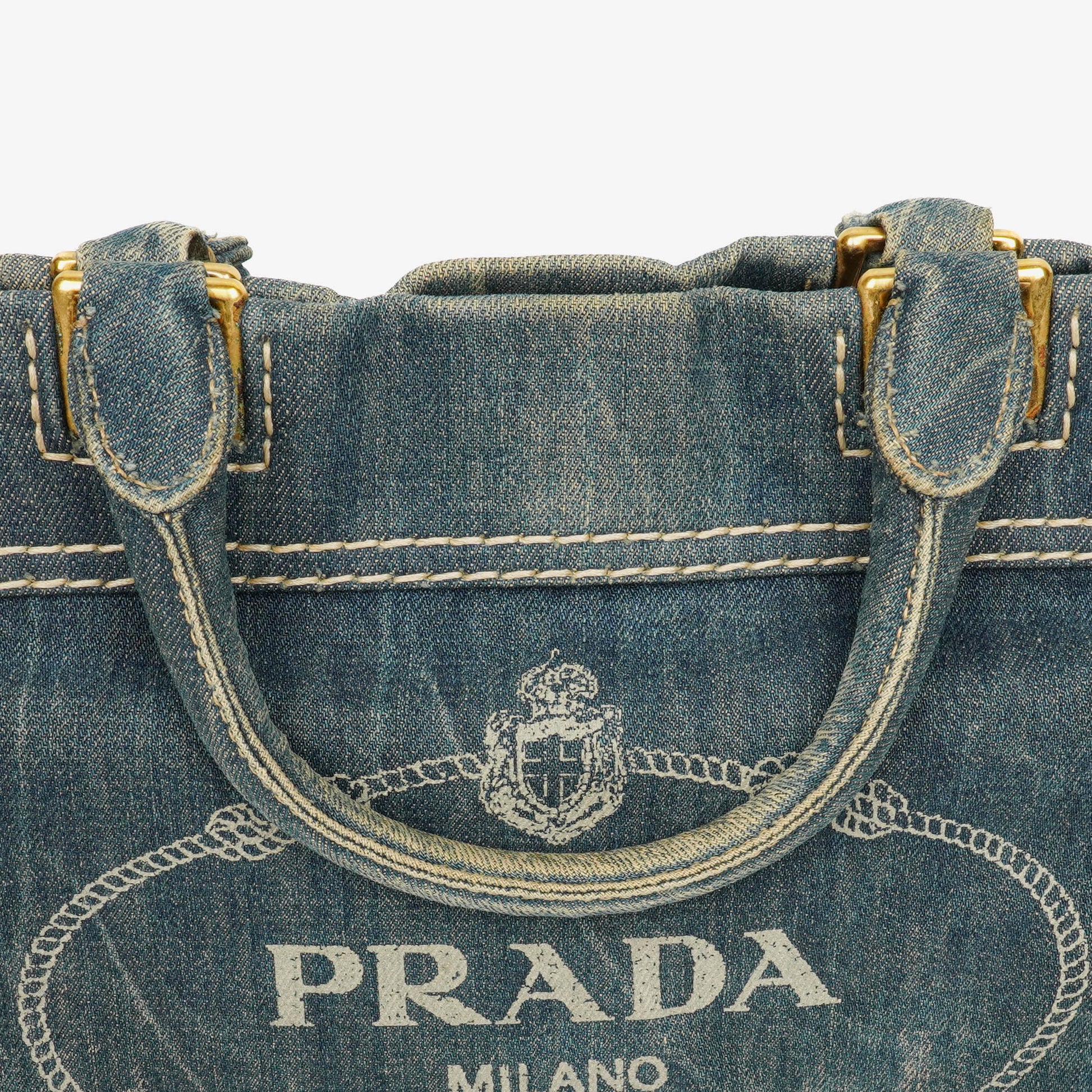 Prada Denim Canapa Tote Bag